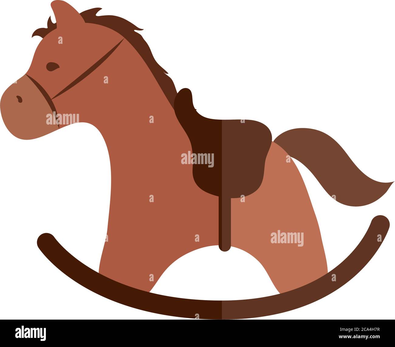 cartoon rocking horse toy object for small children to play, flat style ...