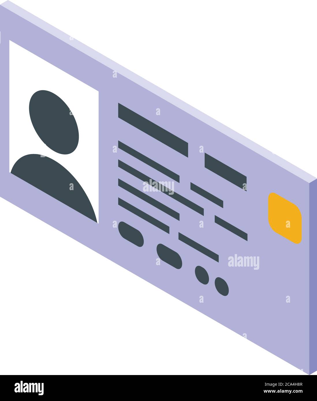 Personal information document icon, isometric style Stock Vector