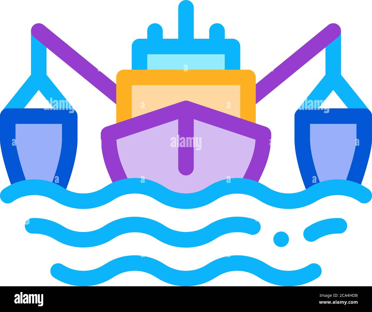 fishing boat icon vector outline illustration Stock Vector Image & Art ...