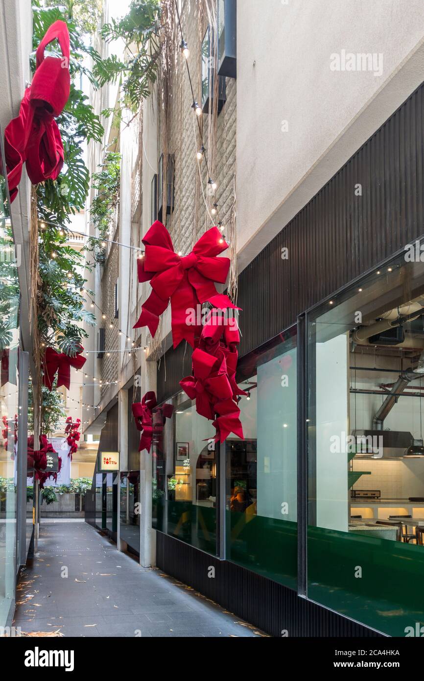 Christmas decorations, Palings Lane, Sydney, Australia Stock Photo Alamy