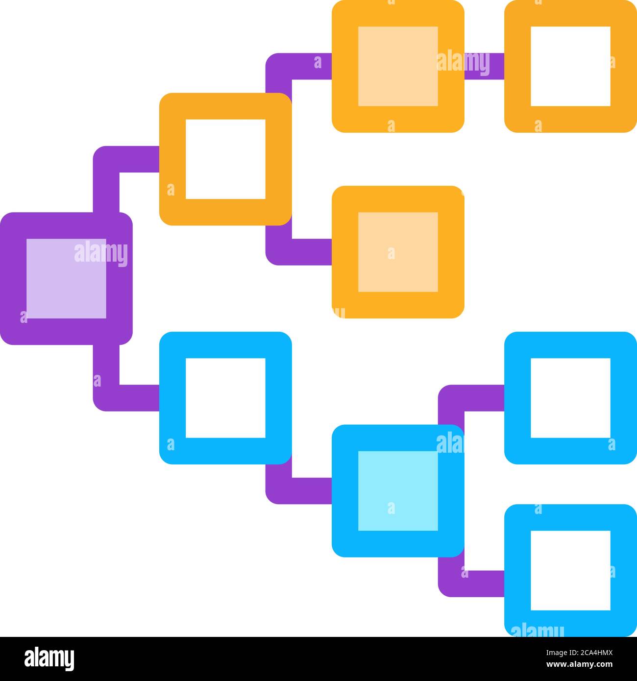front end hierarchy icon vector outline illustration Stock Vector