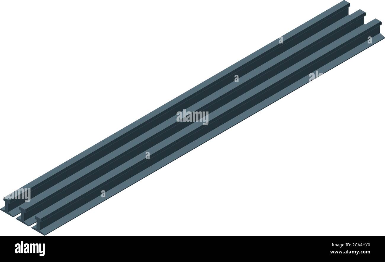 Railway metallurgy bars icon, isometric style Stock Vector