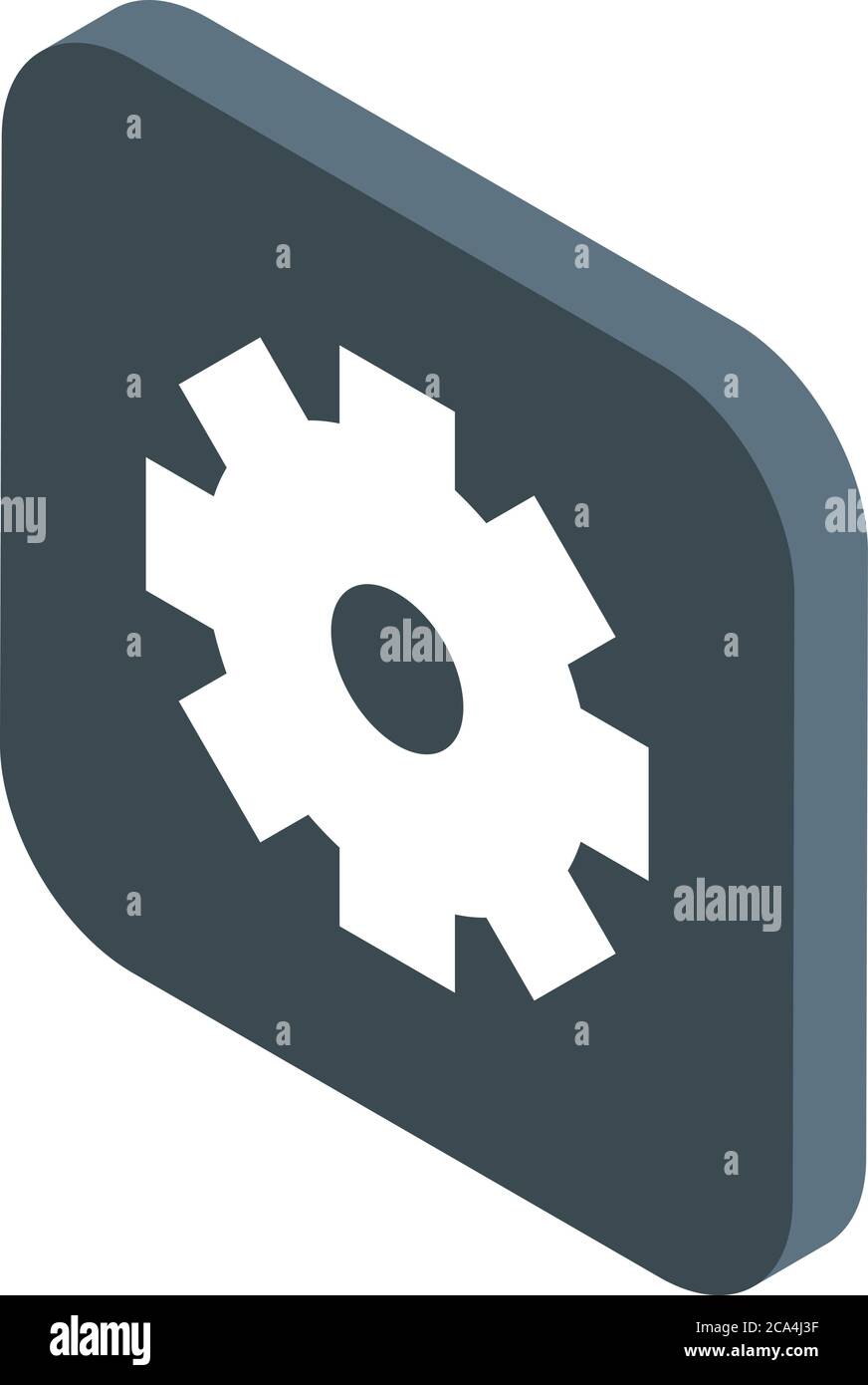 Gear operating system icon, isometric style Stock Vector