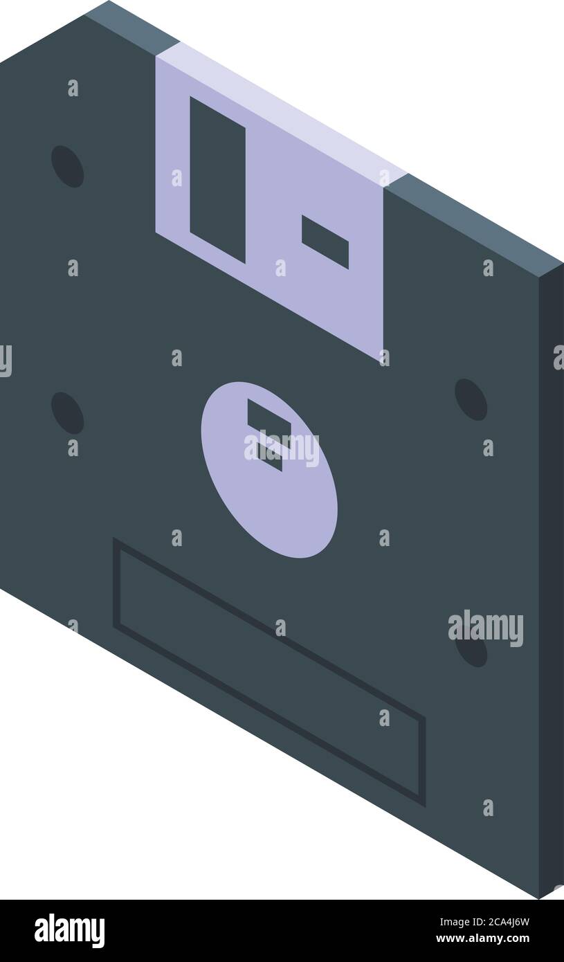 Floppy disk operating system icon, isometric style Stock Vector Image