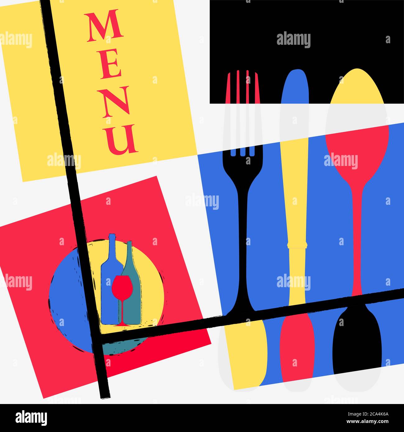 restaurant menu design template, free copy space Stock Vector Image ...