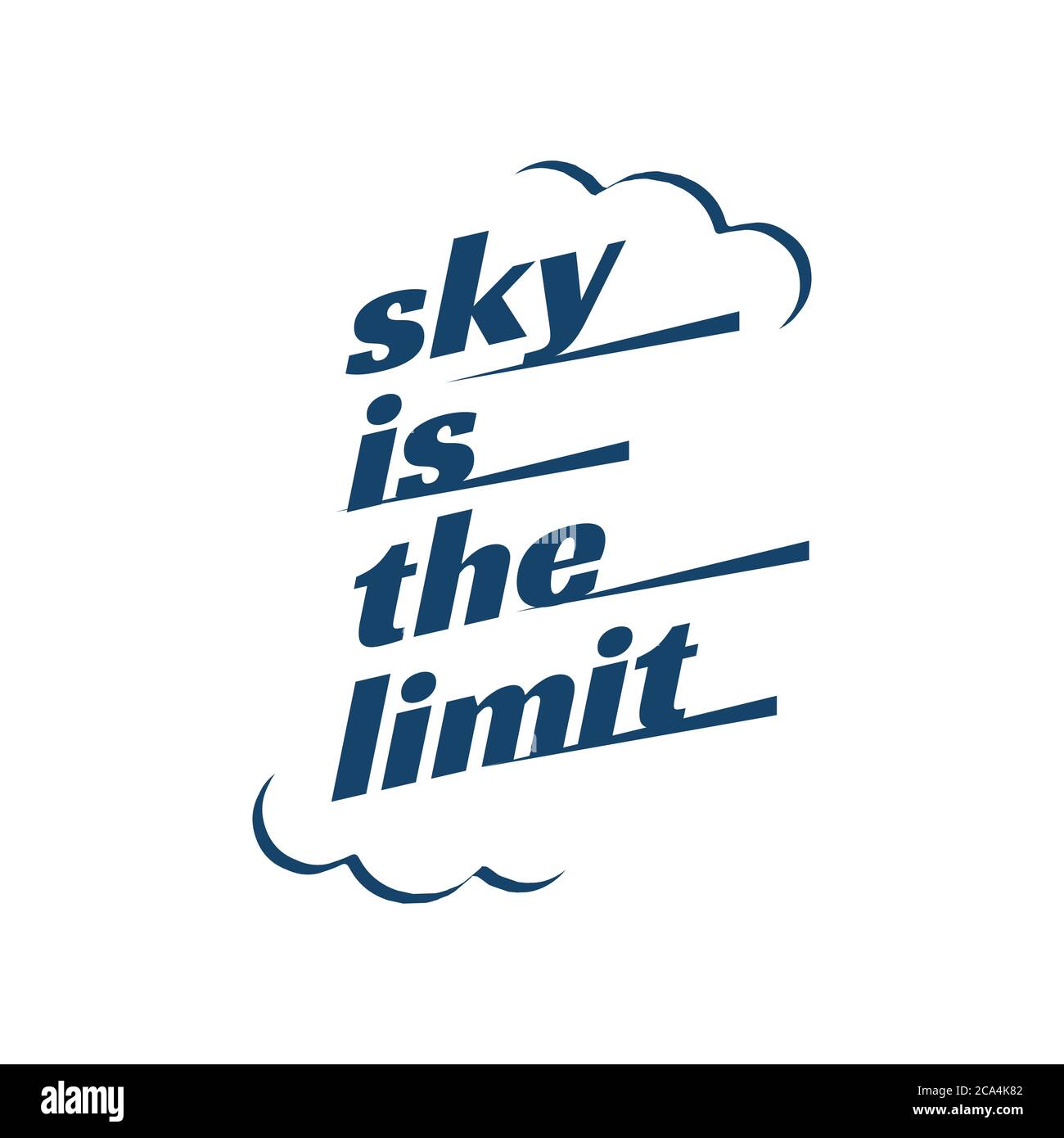 sky is the limit lettering inspiring creative motivation quote poster