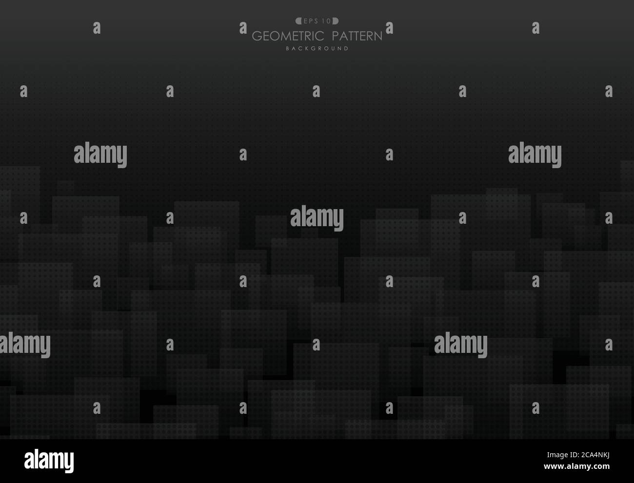 Abstract black square pattern design artwork of tech design background ...