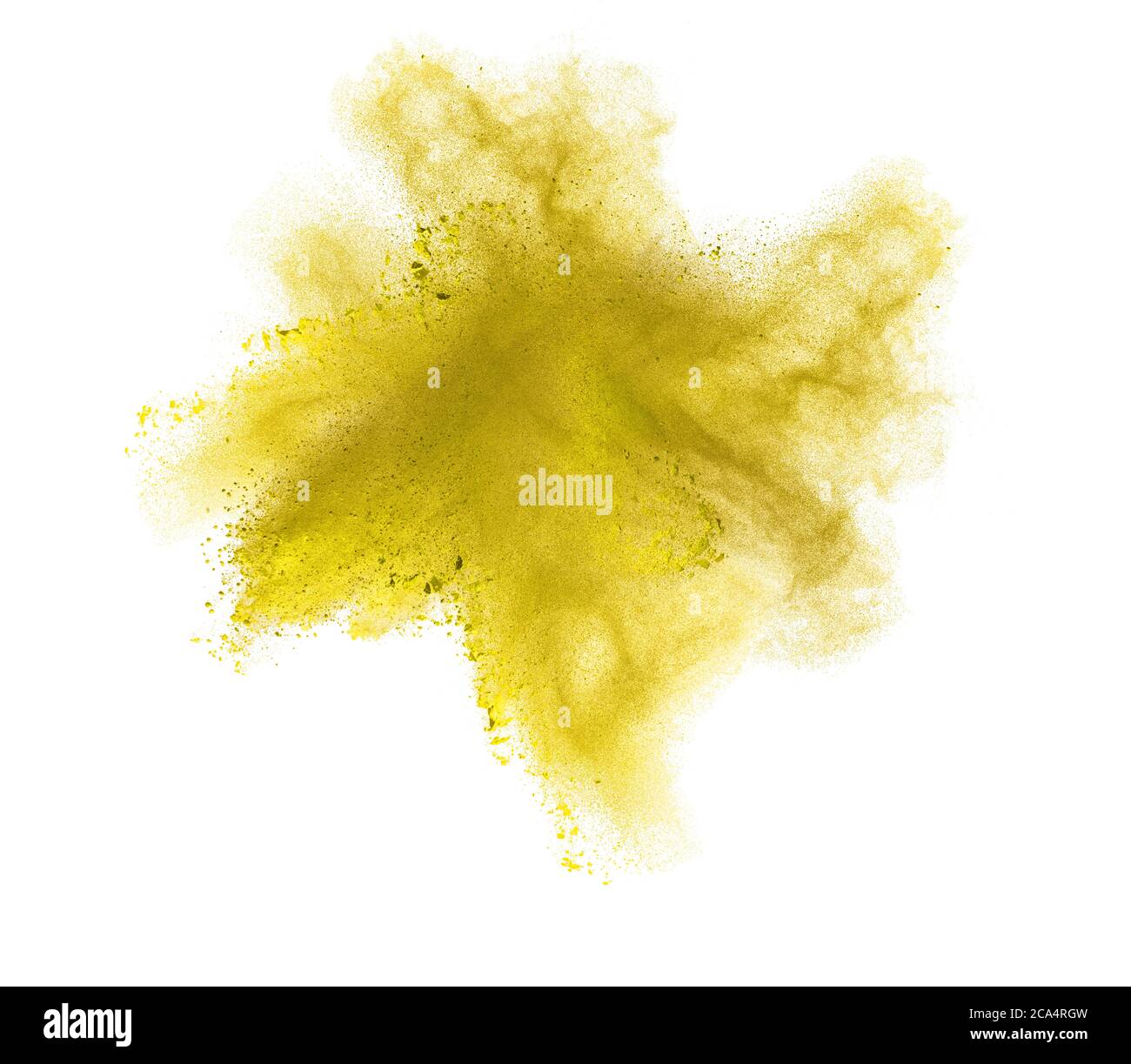 Launched colorful powder, isolated on white Stock Photo - Alamy