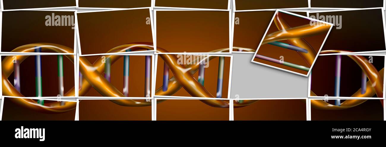 DNA model in jumbled tiles Stock Photo