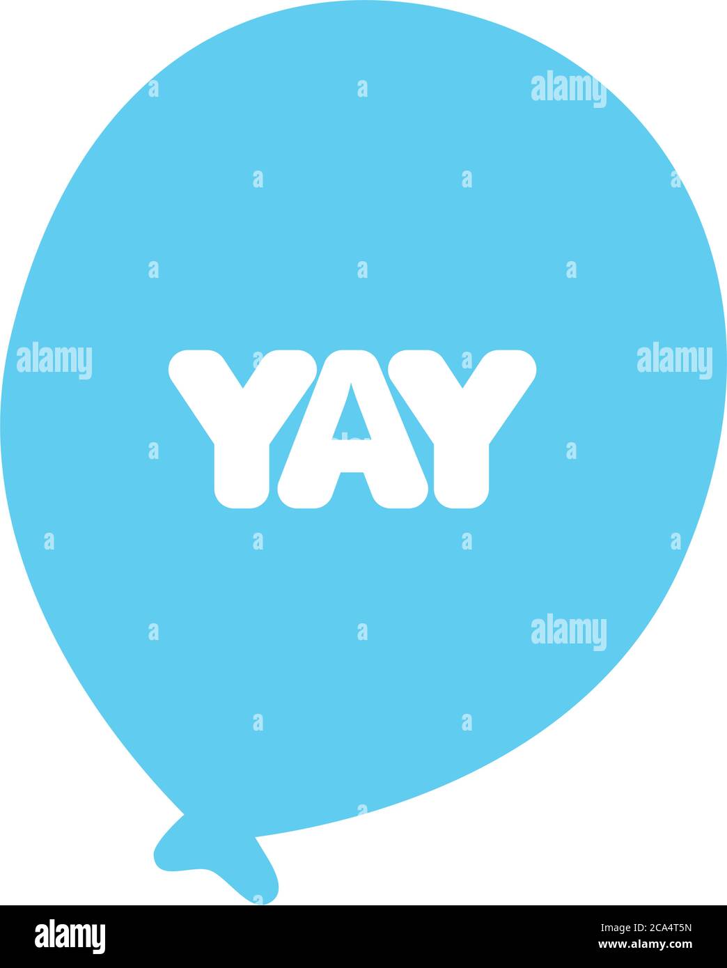 slang bubble concept, blue balloon with yay word over white background