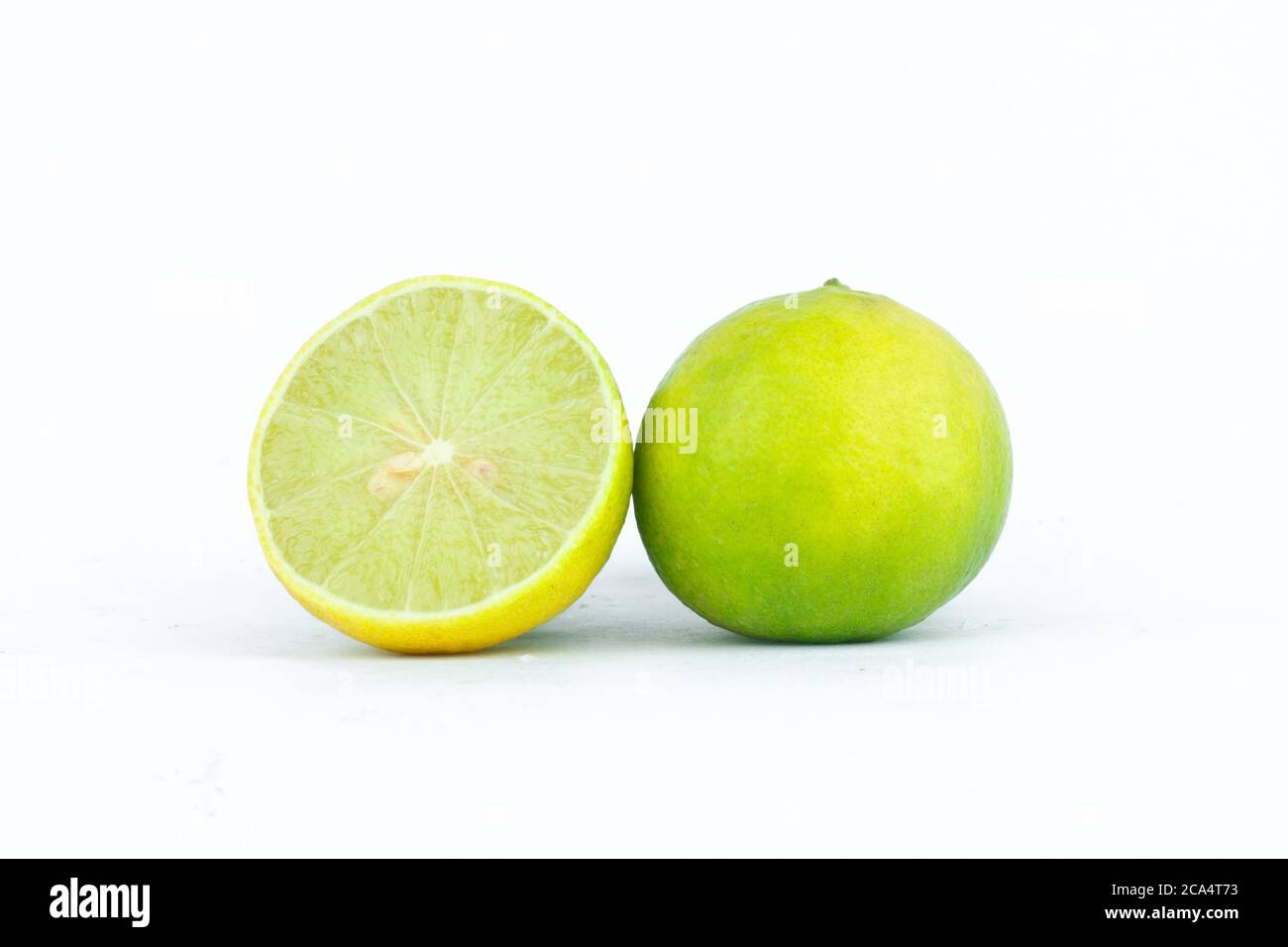 Lime are high in vitamin C vegetables fruit on the white background