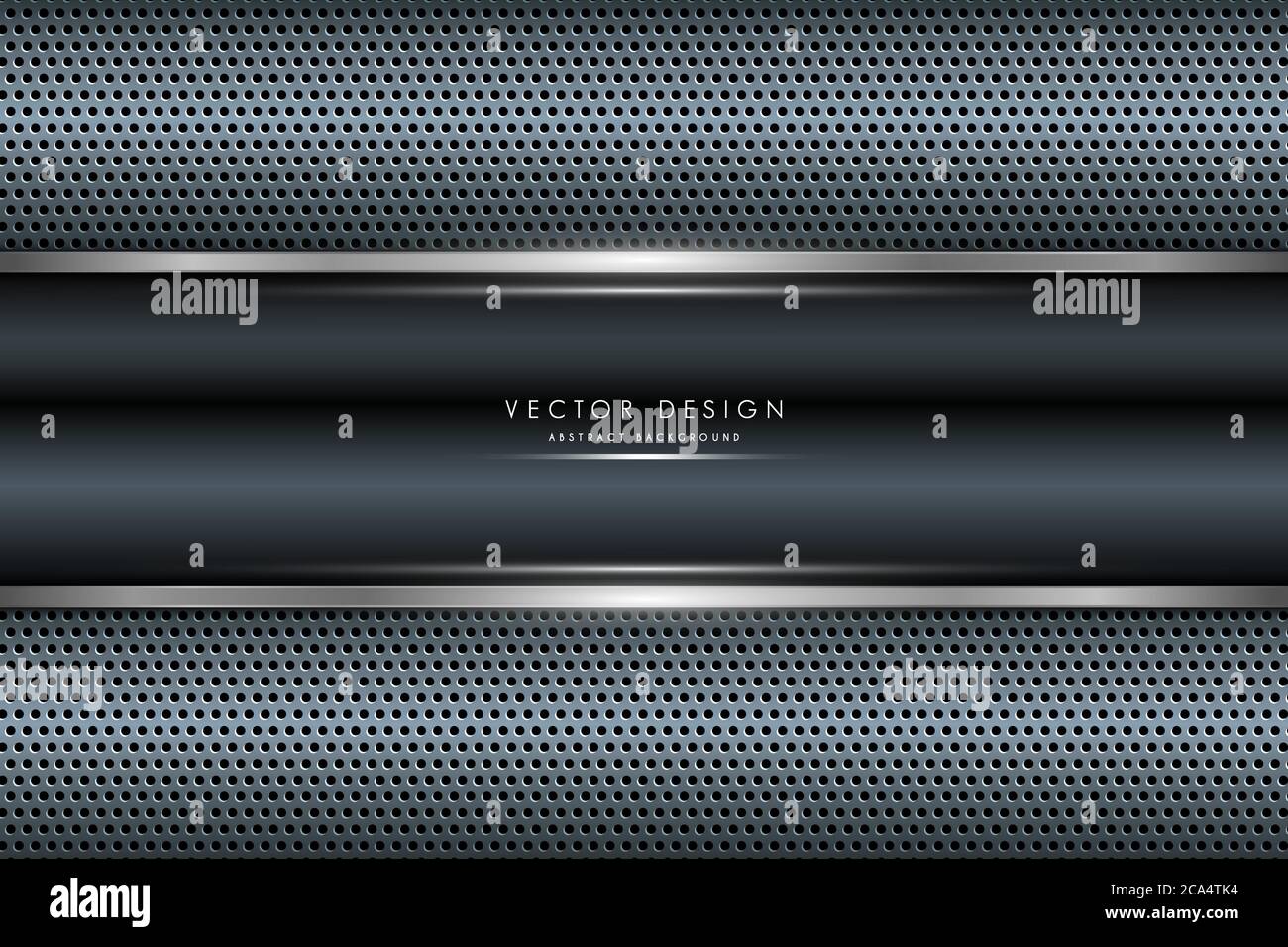 Metallic background.Blue and silver with perforated texture. Metal technology concept. Stock Vector