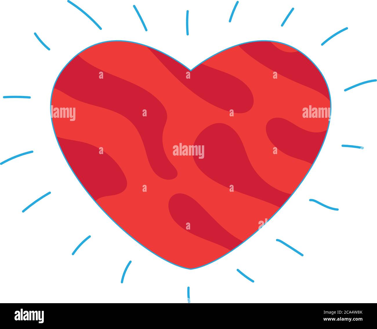 Striped heart design of love passion and romantic theme Vector ...