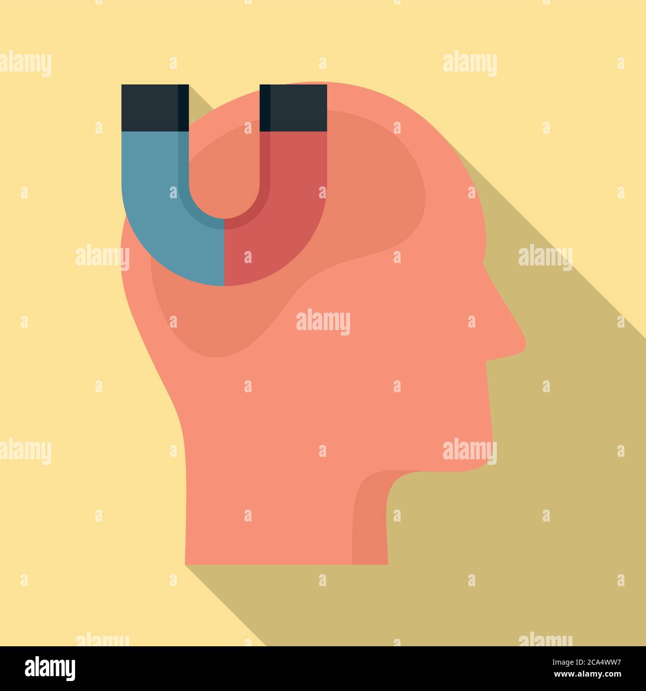 Neuromarketing magnet icon. Flat illustration of neuromarketing magnet vector icon for web design Stock Vector