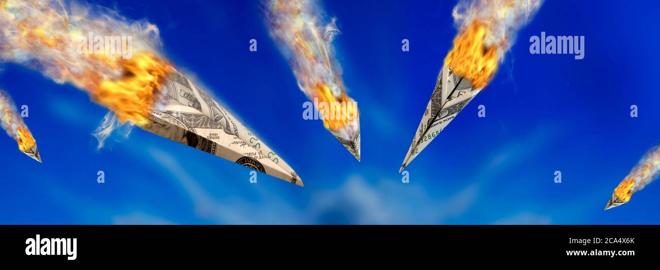 Money on fire Stock Photo