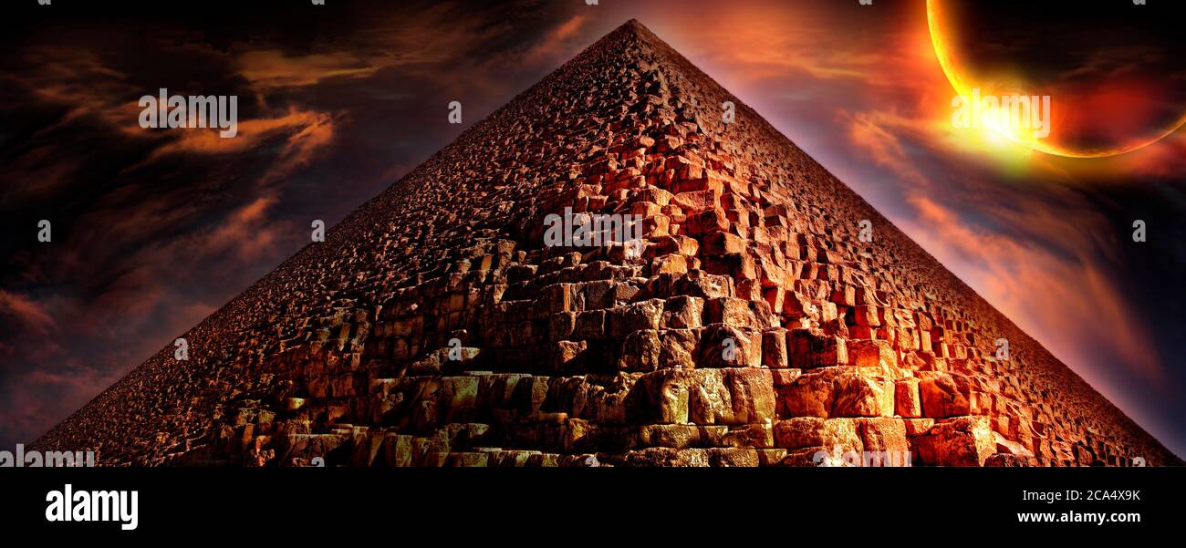 Pyramid in red Stock Photo Alamy