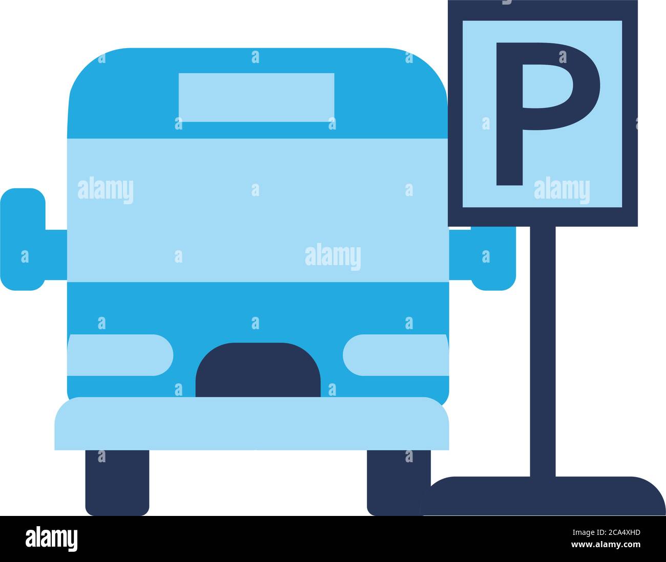 parking road sign and bus flat style icon design, Park and ...