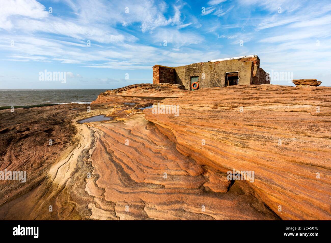 Hilbre Island; Eroded Sandstone; Wirral; Cheshire; UK Stock Photo Alamy