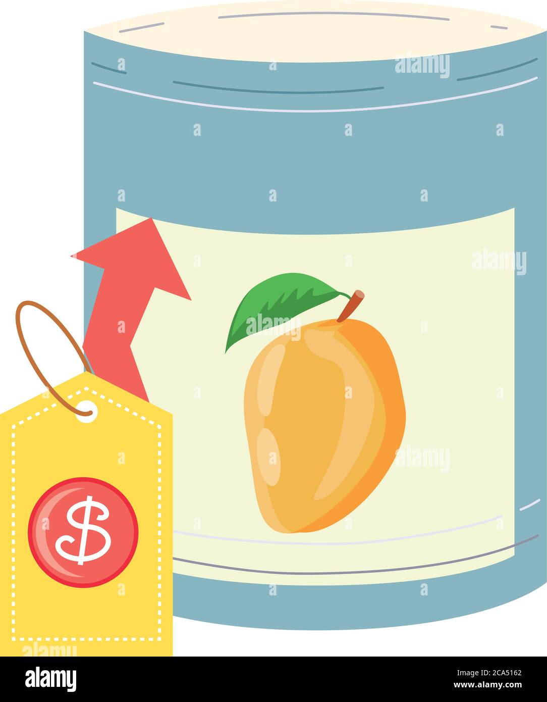 canned food price increase cartoon vector illustration design Stock