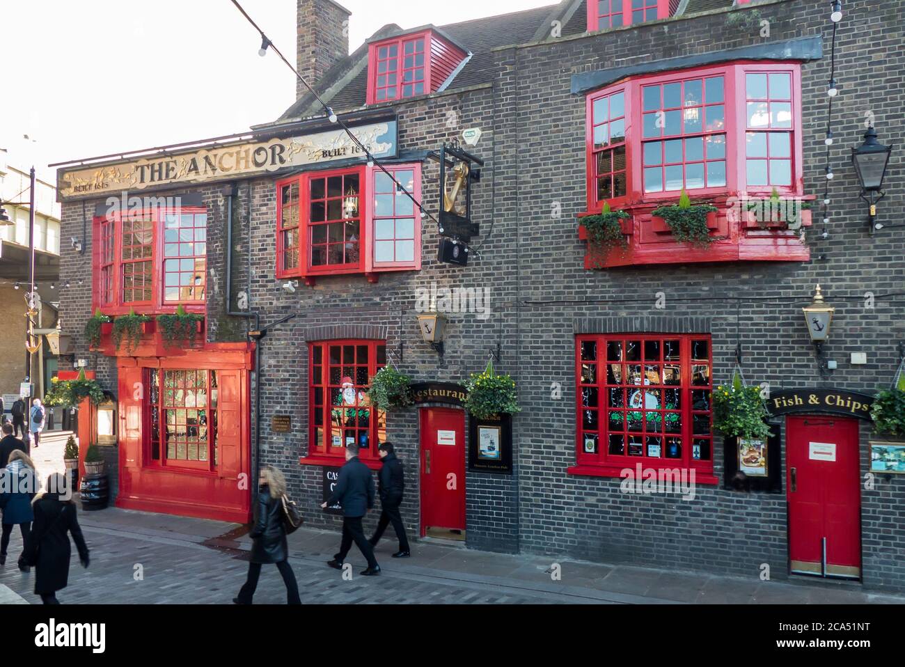 City of Southwark, London The Anchor public house on Bankside Stock