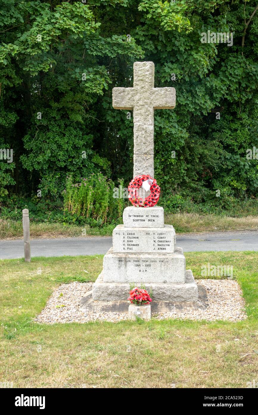 Scottow war memorial in Norfolk Stock Photo Alamy