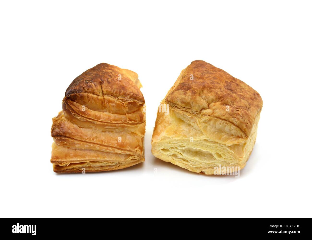 Puff Pastry Isolated on White Background Stock Photo - Alamy