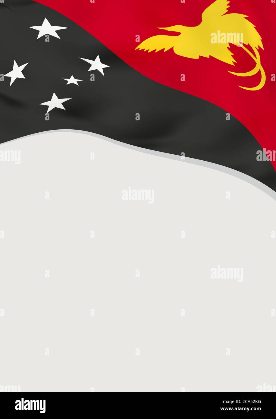 Leaflet design with flag of Papua New Guinea. Vector template Stock Vector Image &amp; Art - Alamy