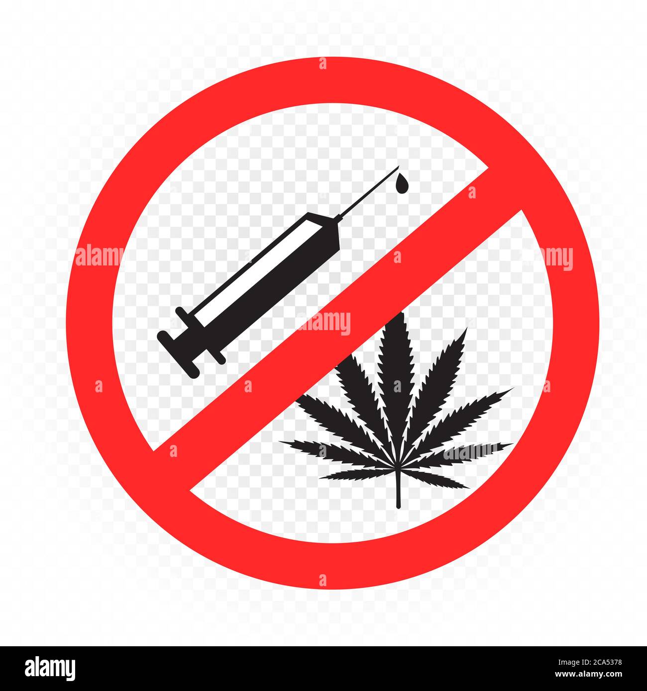 drugs prohibition sign symbol Stock Vector