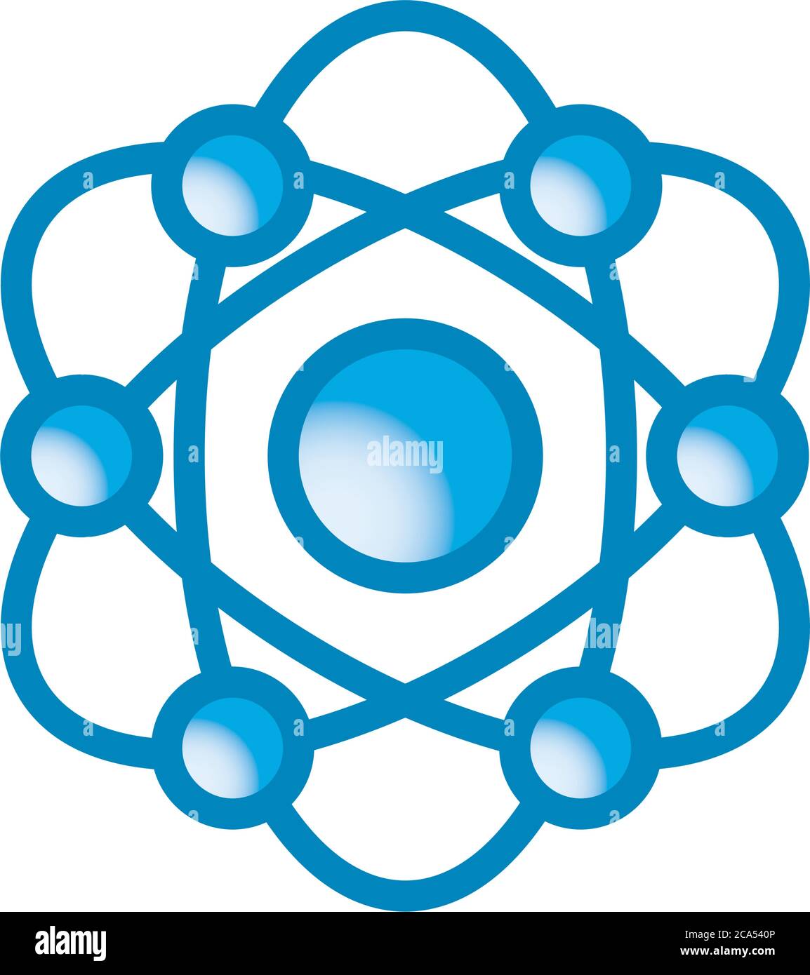 Atom line and gradient style icon design, science chemistry and ...
