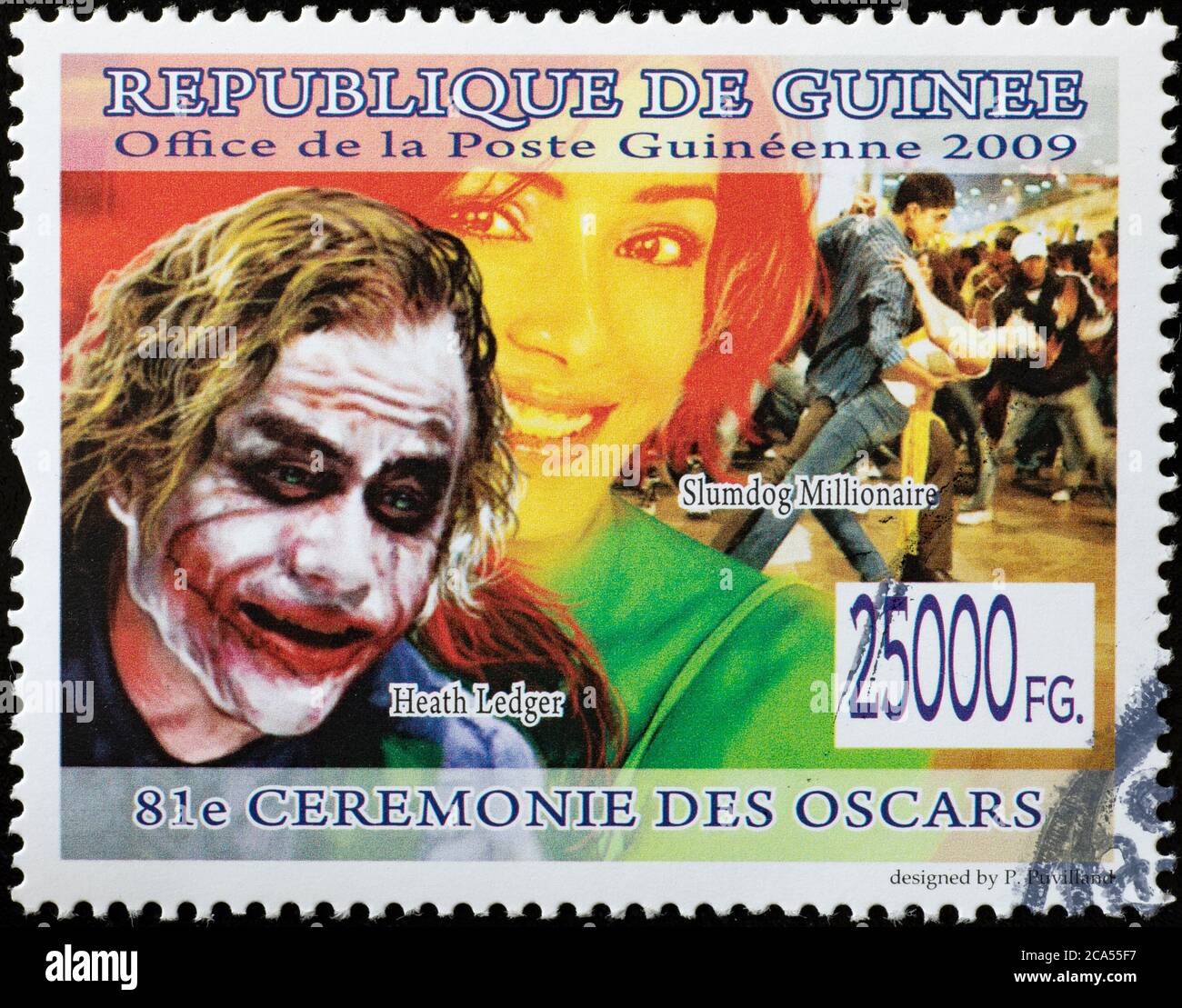 Heath Ledger as the Joker on postage stamp Stock Photo