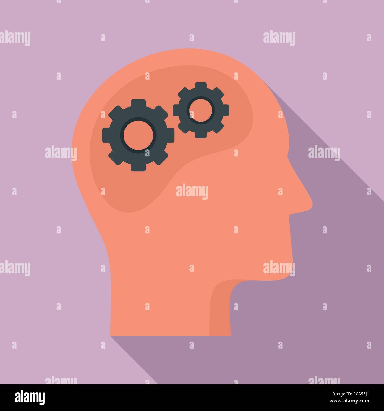 Gear system neuromarketing icon. Flat illustration of gear system neuromarketing vector icon for web design Stock Vector