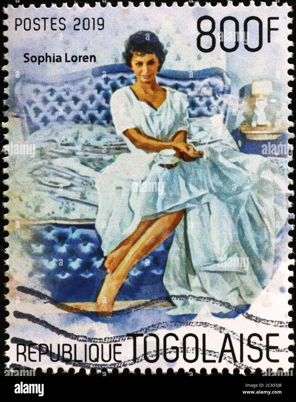 Italian actress Sofia Loren on stamp of Togo Stock Photo