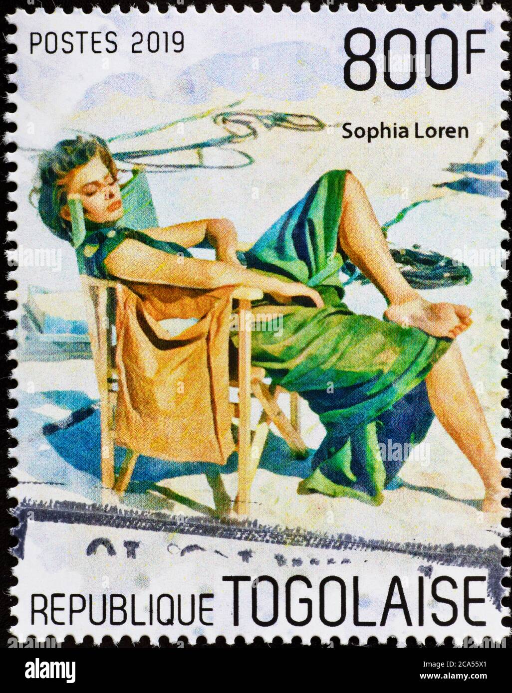 Sofia Loren on postage stamp of Togo Stock Photo