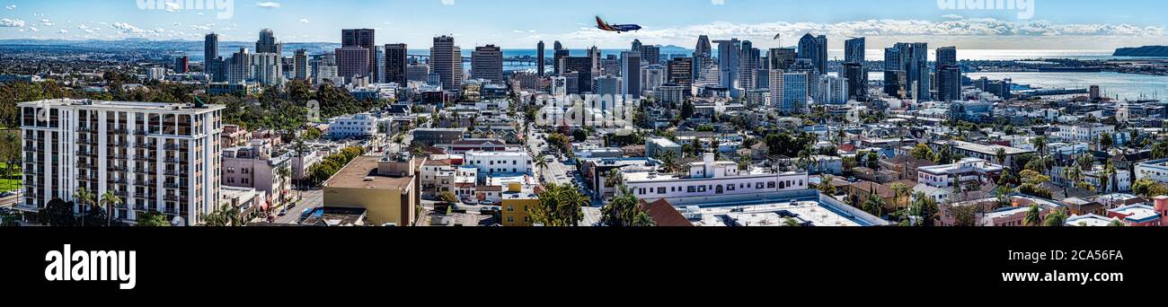 View of City Skyline looking Southwest, San Diego, California, USA Stock Photo