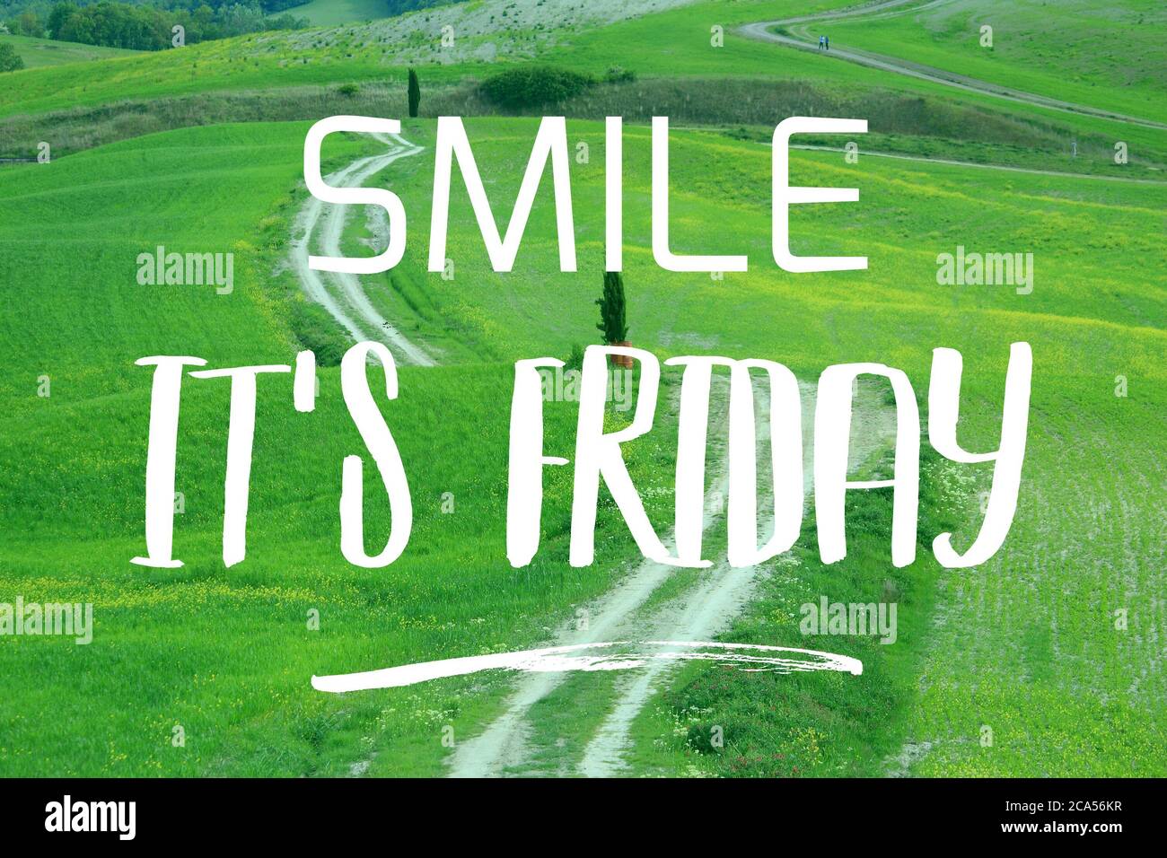 Smile it's Friday - social media motivational banner. Stock Photo