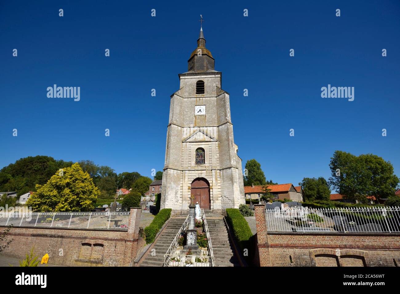 France, Pas de Calais, Buire au Bois, church Notre Dame of Buire au Bois with built in 1750-1771 Stock Photo