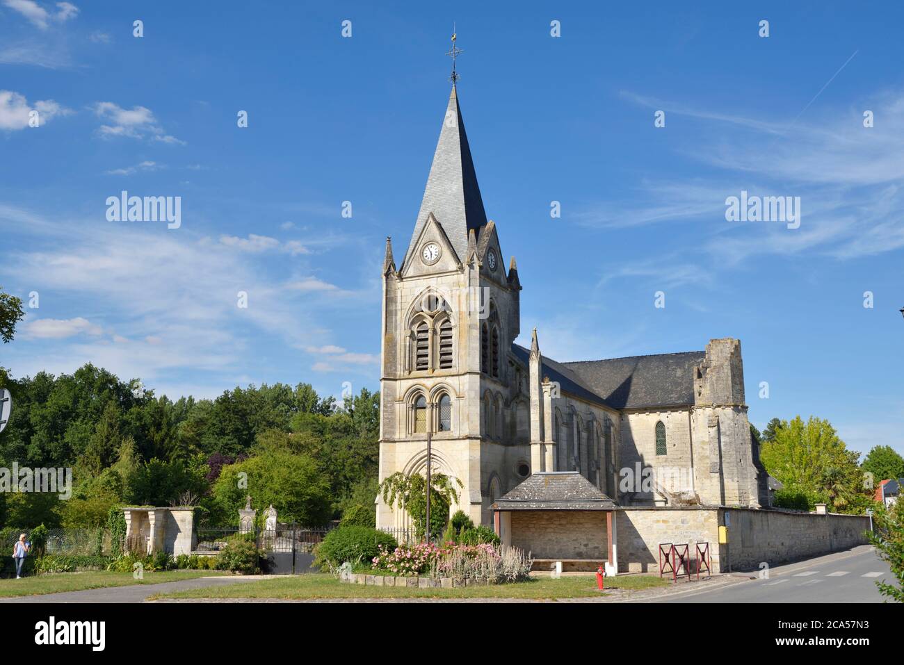 France, Aisne, Laval-en-Laonnois, Church Saint-Nicolas of Laval-en-Laonnois Stock Photo