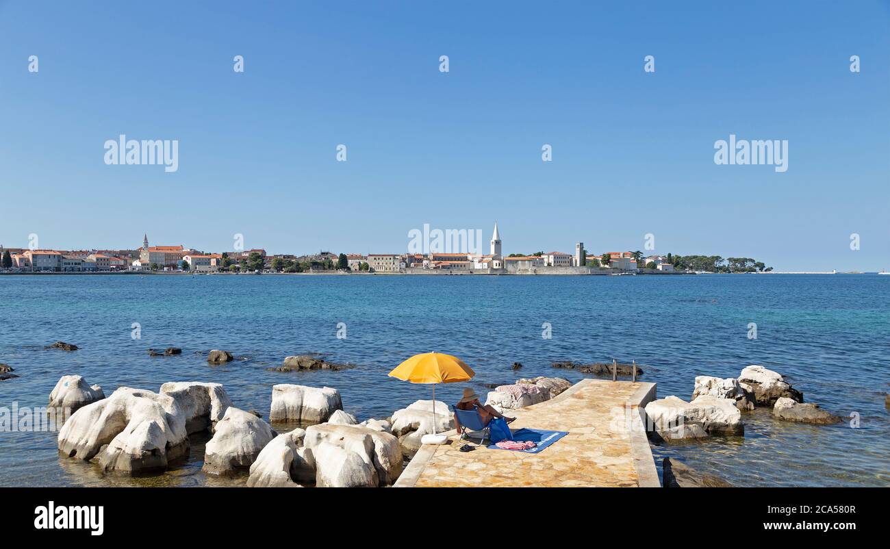 beach, Porec, Istria, Croatia Stock Photo