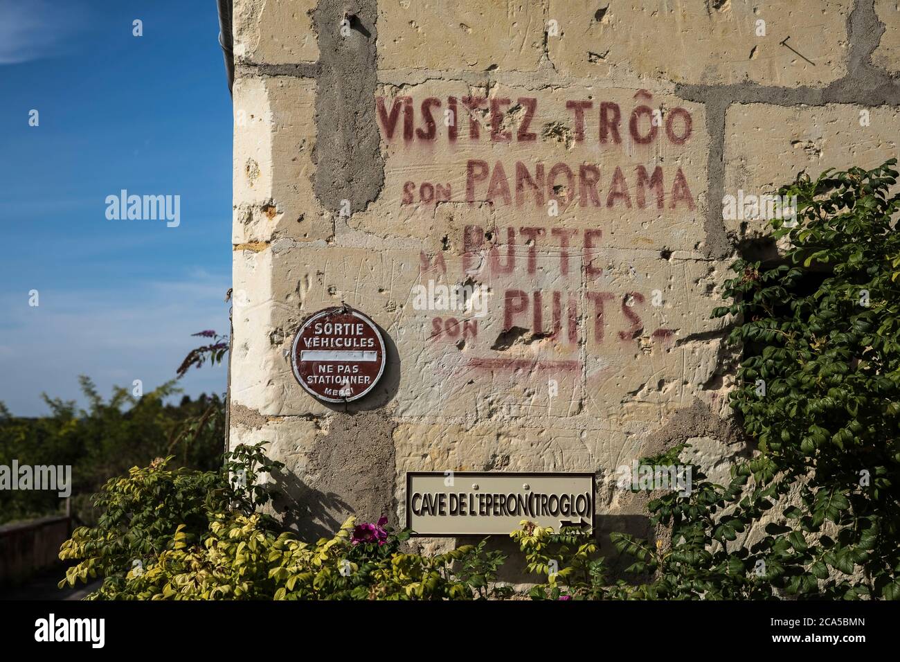 France, Loir et Cher, Loire valley listed as World Heritage by UNESCO, Troo, cave village Stock Photo