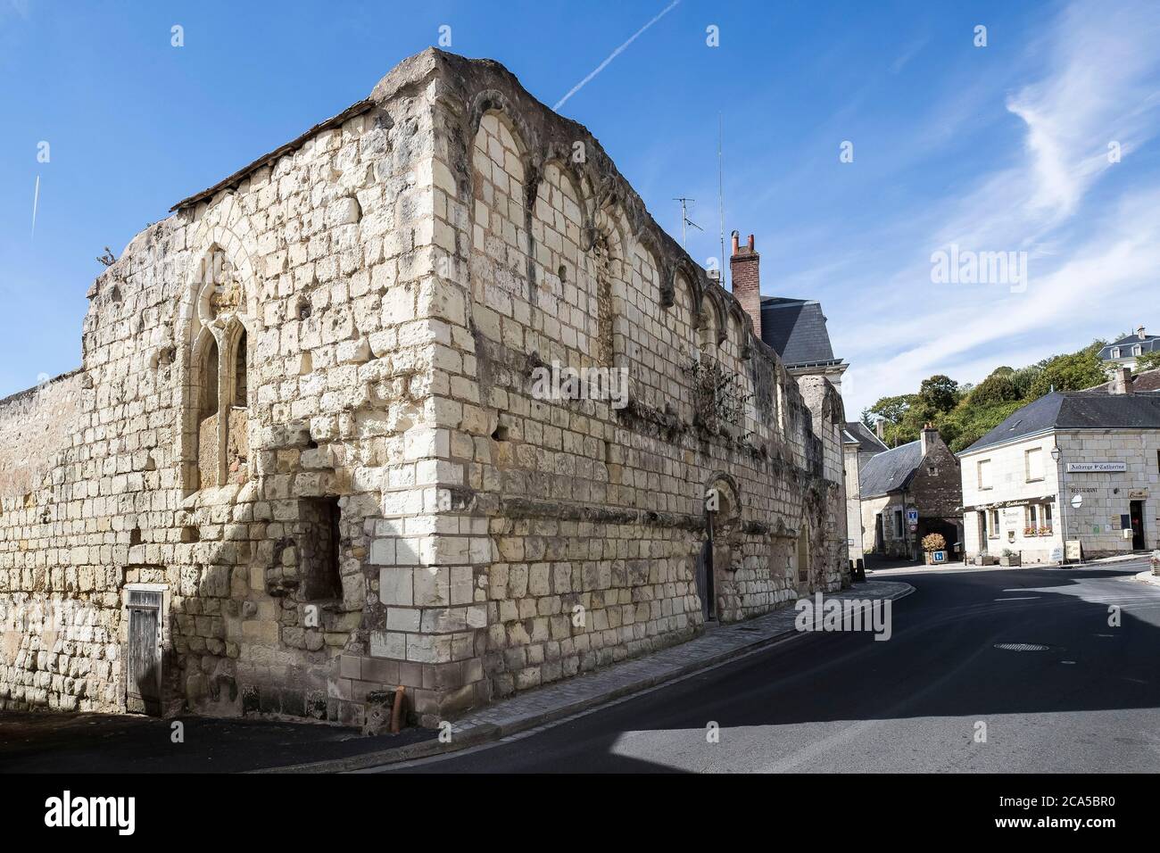 France, Loir et Cher, Loire valley listed as World Heritage by UNESCO, Troo, cave village, The Maladrerie Sainte Catherine also called Hôtel-Dieu was Stock Photo