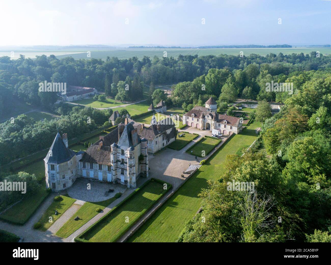 France, Oise, Parnes, Chateau dAlincourt (aerial view Stock Photo - Alamy