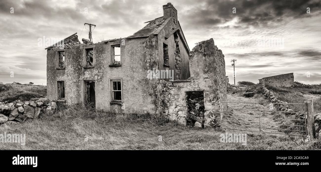 Abandoned Home, Connemara, County Galway, Ireland Stock Photo