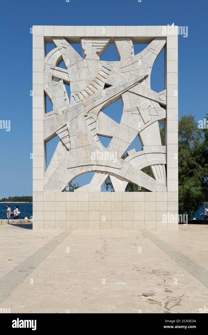 memorial to victims of fascism, Rovinj, Istria, Croatia Stock Photo