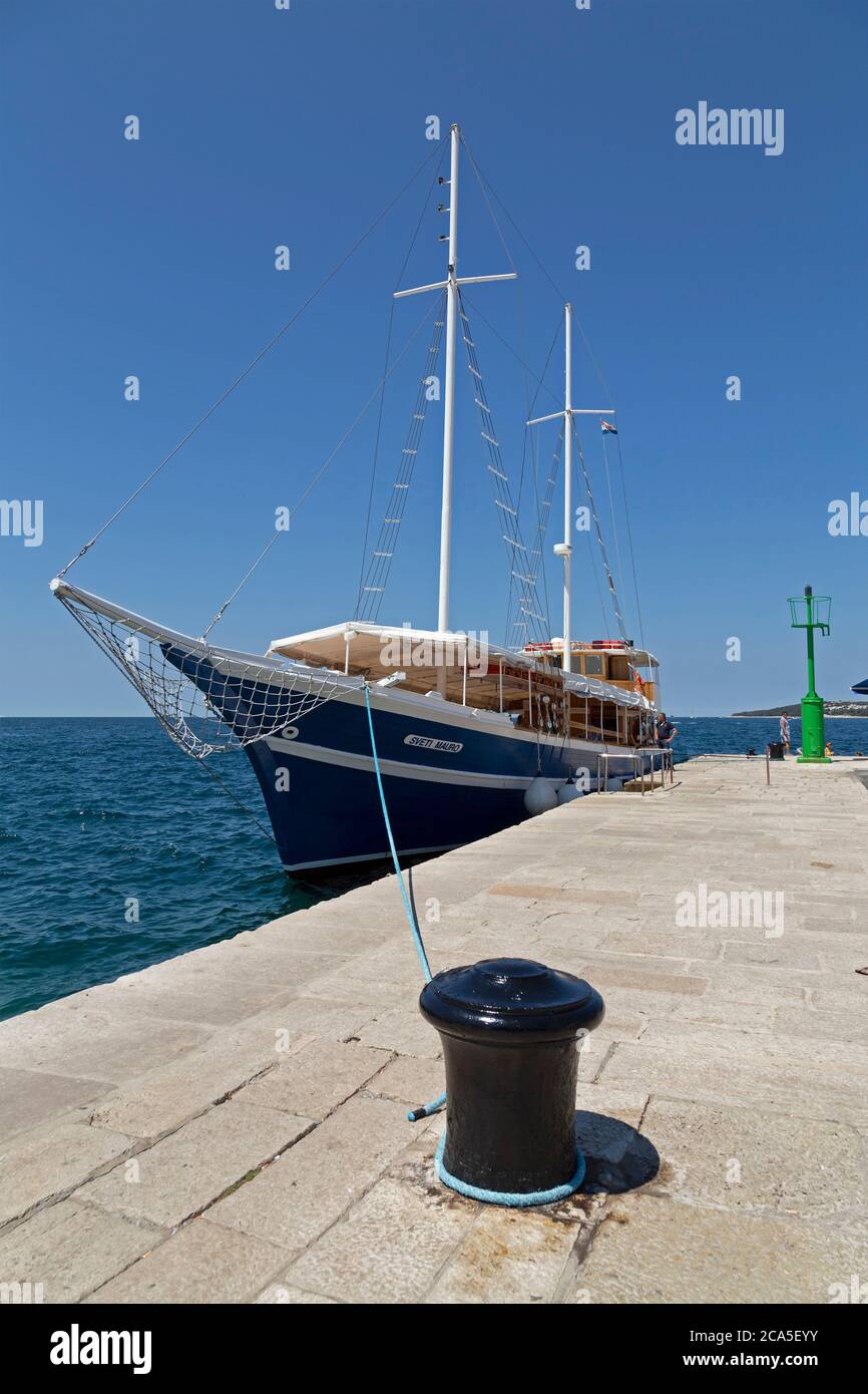 excursion boat, Rovinj, Istria, Croatia Stock Photo