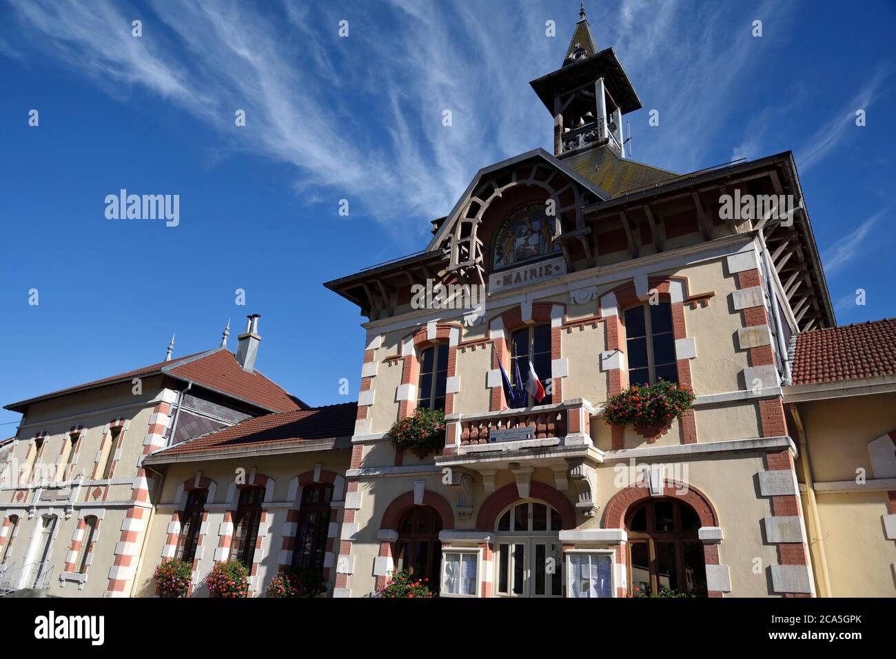 France, Haute Saone, Servance, town hallschool dated early 20th
