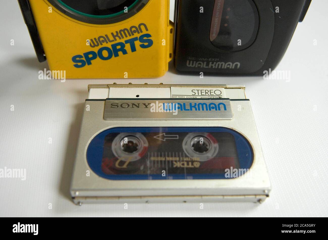 Different models of the iconic Sony Walkman portable cassette player