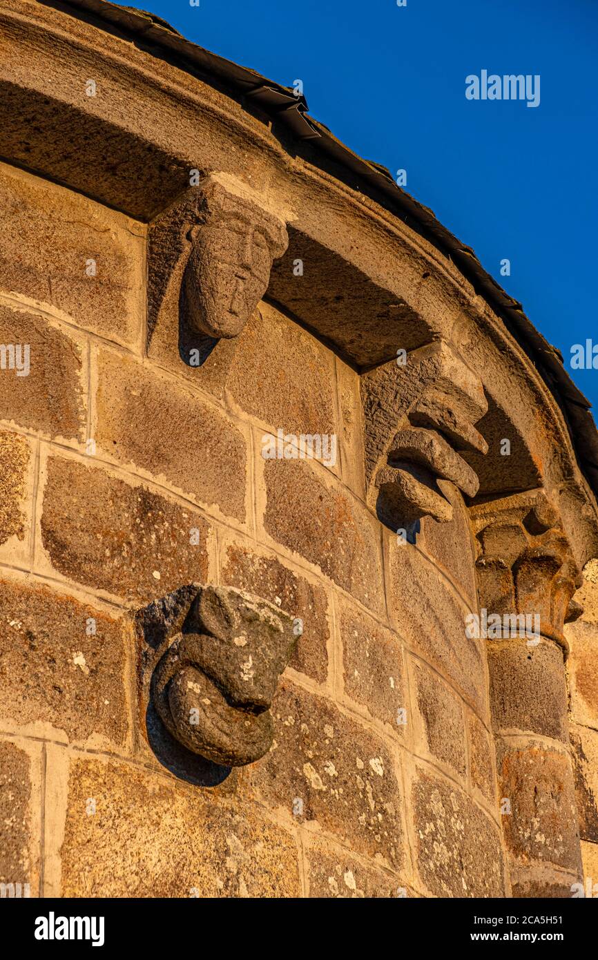France, Puy de Dome, La Godivelle, 12th century Saint-Blaise church ...
