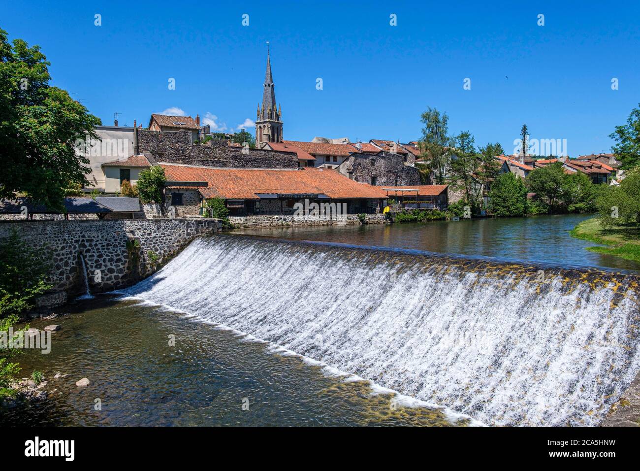 France, Cantal, Aurillac, old wash along the river La Jordanne and ...