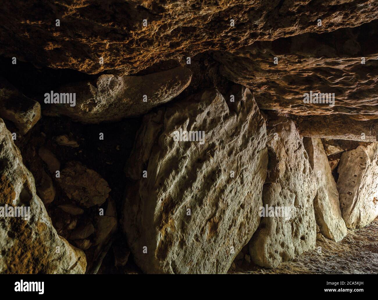 France, Yvelines, Les Mureaux, interior of a prehistoric mound Stock Photo