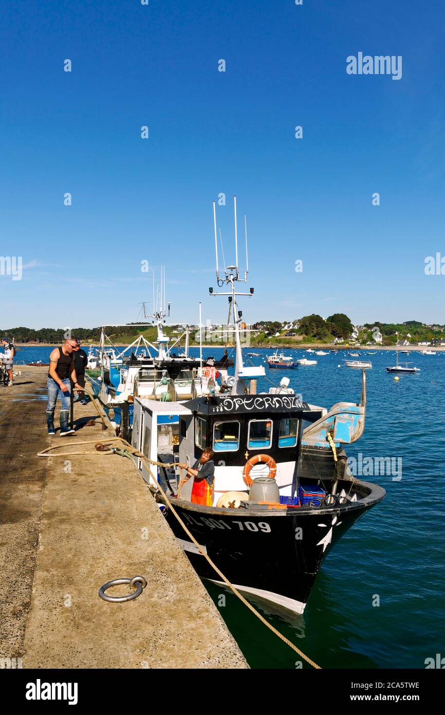 France, Cotes d'Armor, Locquemeau, the harbour Stock Photo